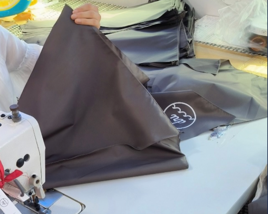 sewing of Dri sea-cycled umbrellas