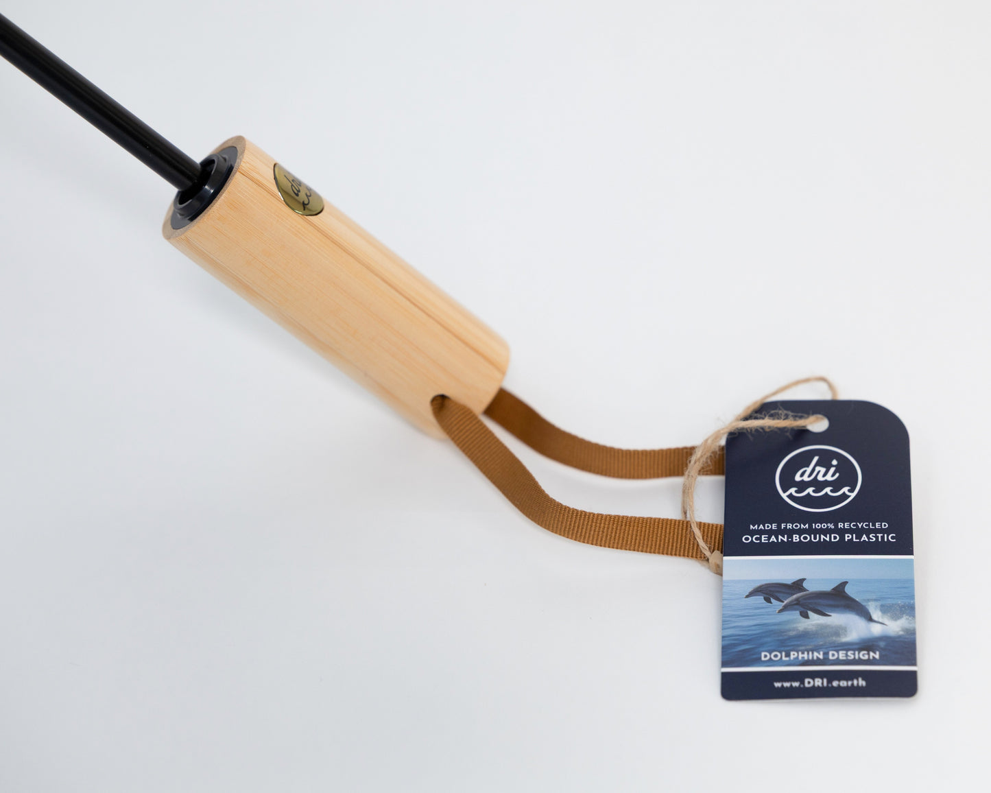 bamboo handle with a tag on a white background