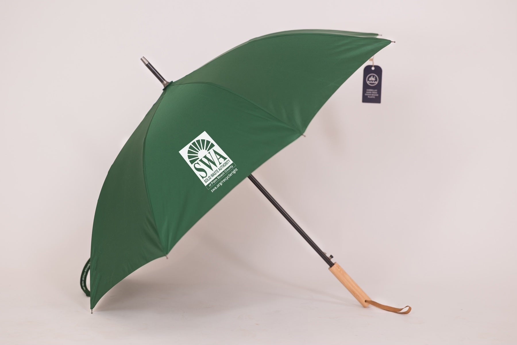 recycled plastic green rain umbrella 