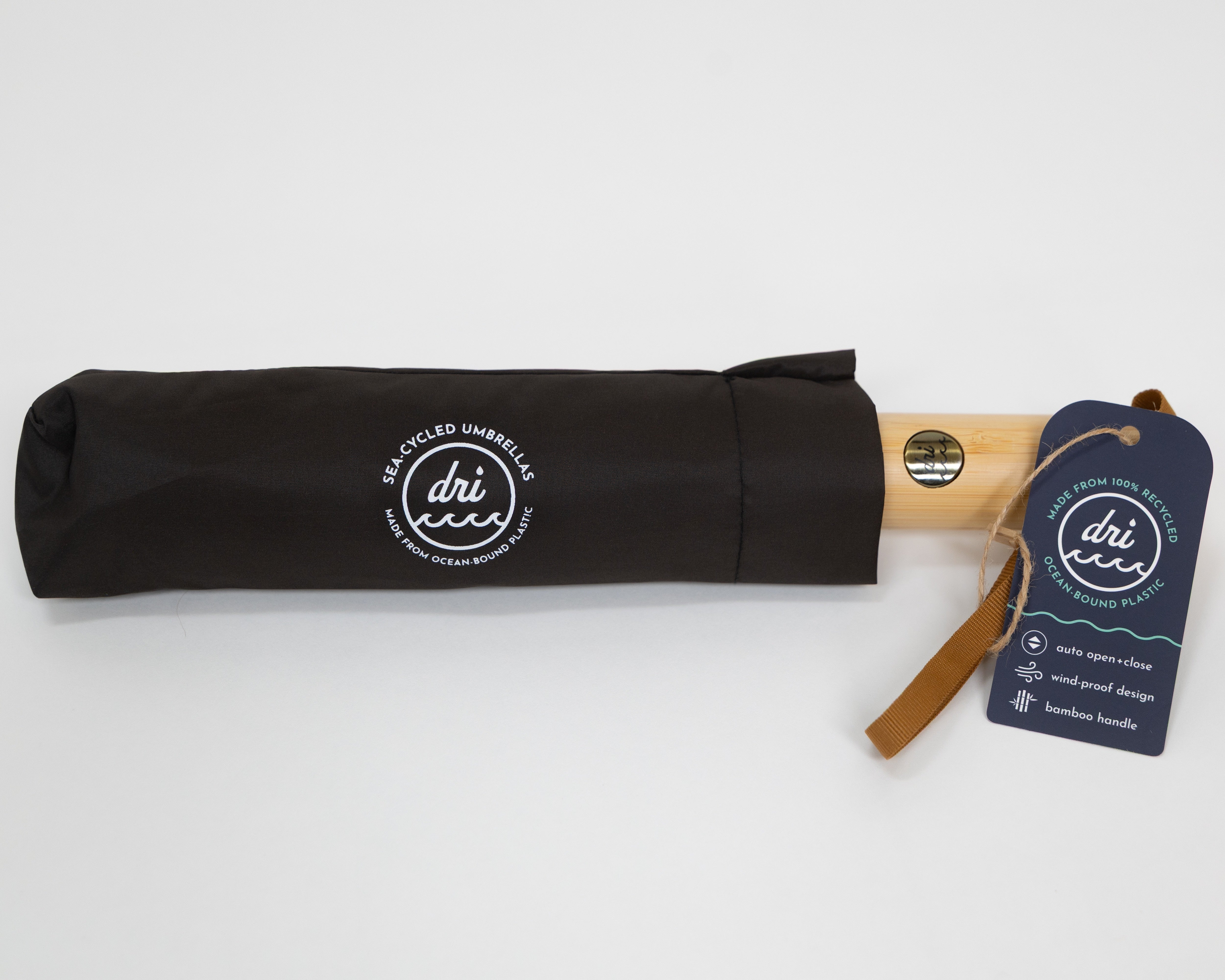 Orca Black Eco-friendly Compact Umbrella – Dri Umbrellas