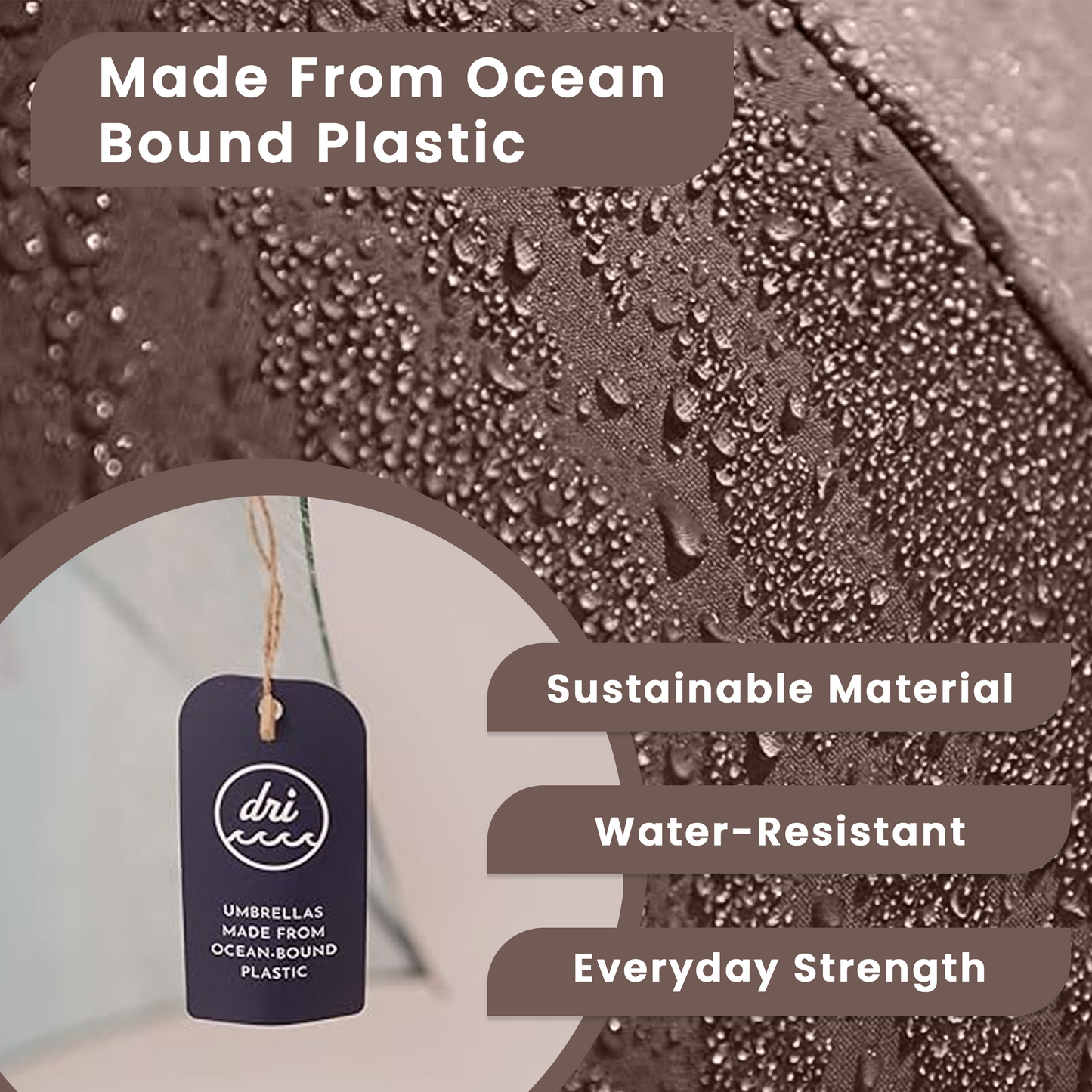 Recycled material canopy detail arctic gray umbrella